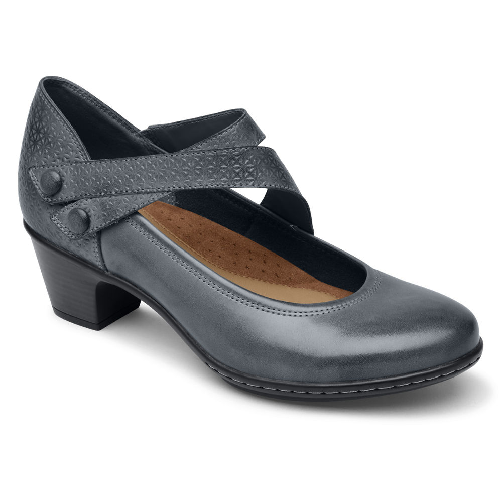 Rockport Wedges Dame Marineblå - Cobb Hill Kailyn Asymmetrical Mary Jane - HBTJ37015